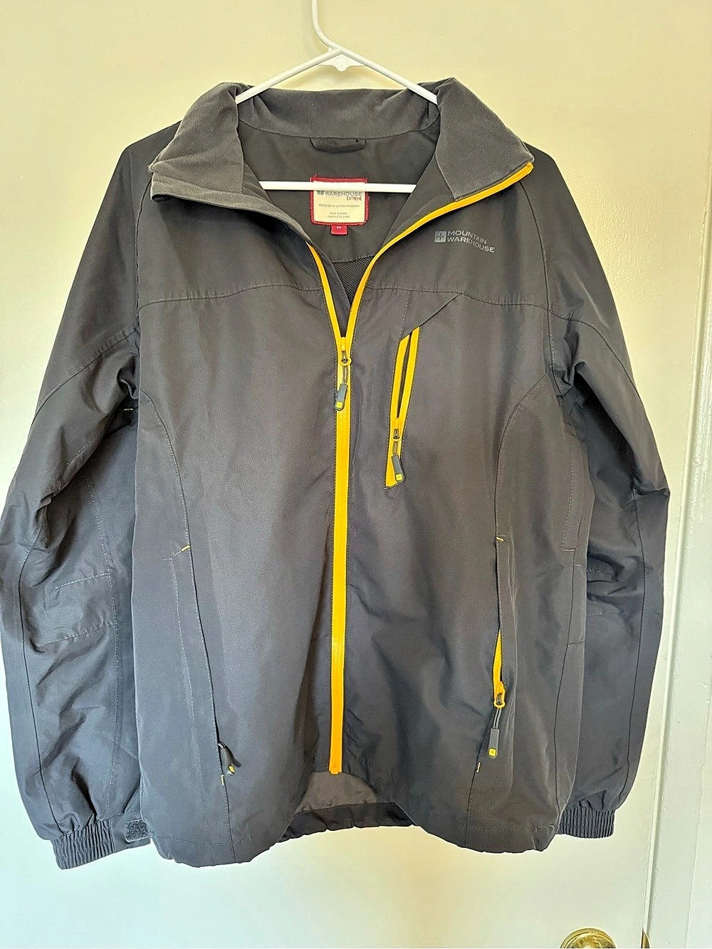 Mountain Warehouse Brisk Extreme Waterproof Jacket Men's Small Yellow Trim